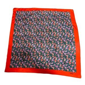 30" x 30" Floral Red Praire Cottagecore Sarah Coventry Wide Handkerchief Scarf